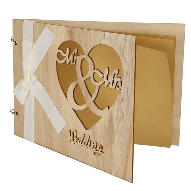 Álbum de fotos rústico de madera personalizado con corazón, libro de  invitados de boda personalizado, álbum