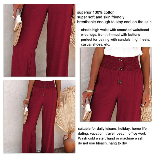 Puntoco Pantalones Sueltos de Pierna Ancha para Mujer Pantalones