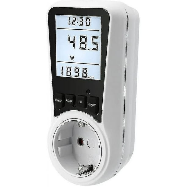 Medidor De Potencia Para Enchufe, Medidor De Electricidad De Doble Tarifa, Medidor  De Consumo De Energía Con Pantalla Lcd Retroiluminada, Protección Contra  Sobrecarga Y Bloqueo Para Niños, 16a/36