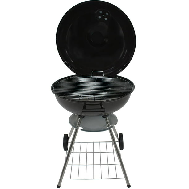 Asador de Carne Carbon Portatil 22 Pulgadas Acero Inoxidable 2 Parrillas  Ruedas