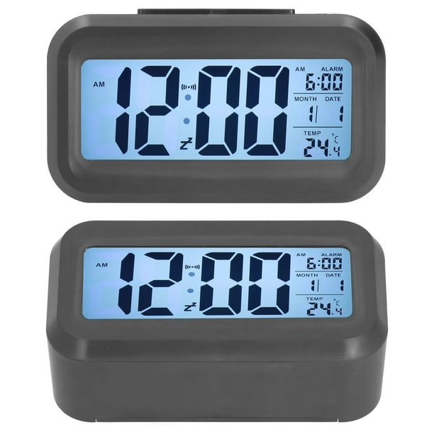 Reloj de pared digital de 11.5 pulgadas, reloj de día con calendario  grande, reloj despertador LED para visión deteriorada con 3 alarmas, fecha