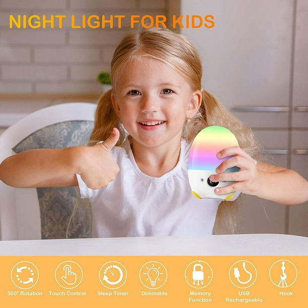 Luz de noche LED para bebé con 8 cambios de luz Luz de noche para