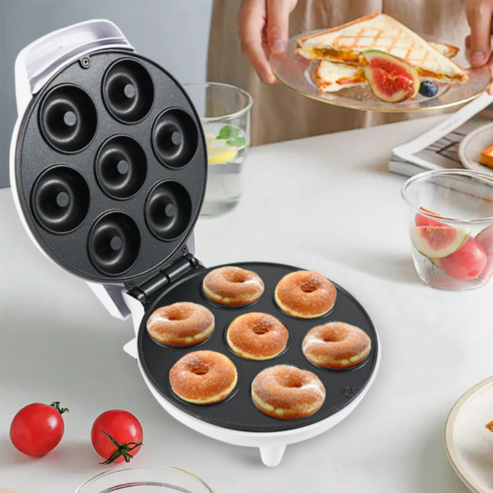 Máquina De Donas Mini máquina para hacer donas de 110/240 V, máquina  eléctrica para donas de 7 orifi Wdftyju Libre de BPA