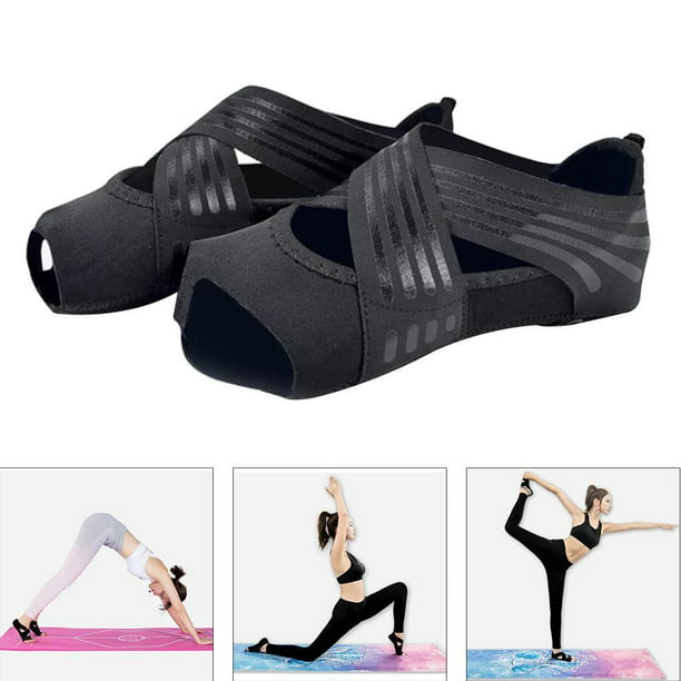 Calcetines de pilates para mujer, calcetines antideslizantes para yoga,  tobilleros con empuñaduras para mujer, calcetines de compresión para correr
