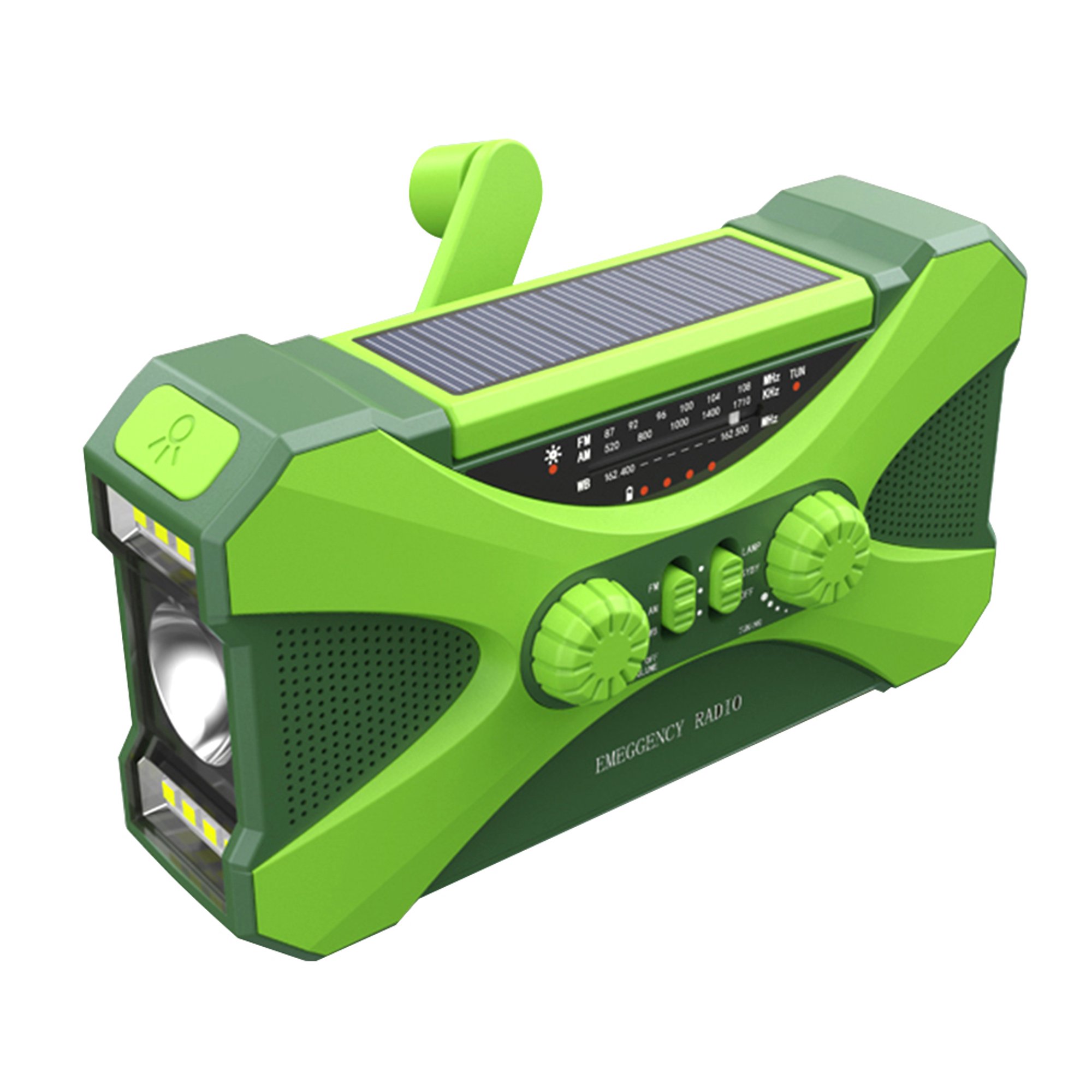  Radio de emergencia Altavoz Bluetooth impermeable, radio FM  digital portátil con linterna, lámpara de lectura, radio meteorológica NOAA  con panel solar, cargador de teléfono celular de 5000 mAh, kit de  supervivencia