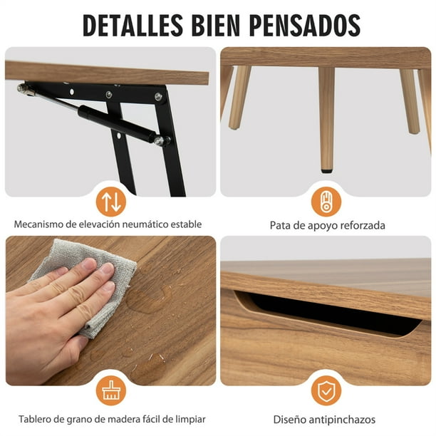 Tipos de mesa auxiliar para el salón: con compartimentos amplios, con  altura regulable o modelos plegables