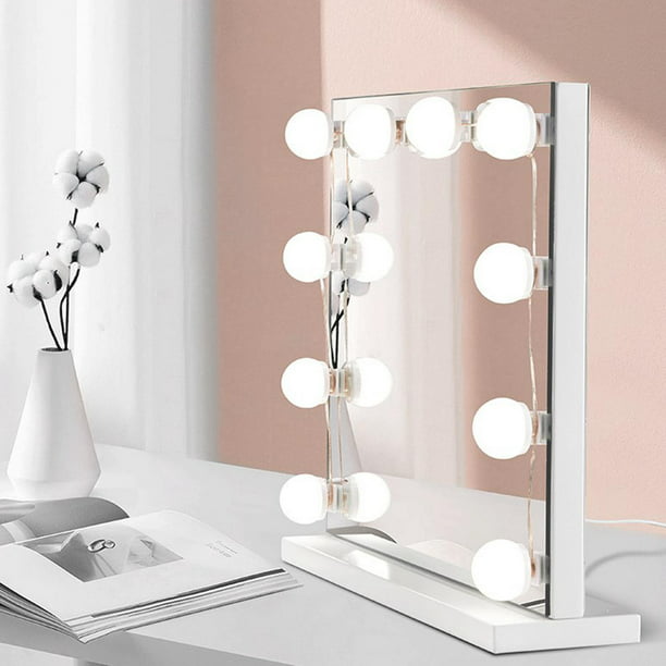 Luces de tocador profesionales para espejo USB 5V luces de espejo de  maquillaje 3 colores regulables luz de brillo ajustable para mesa de  tocador de
