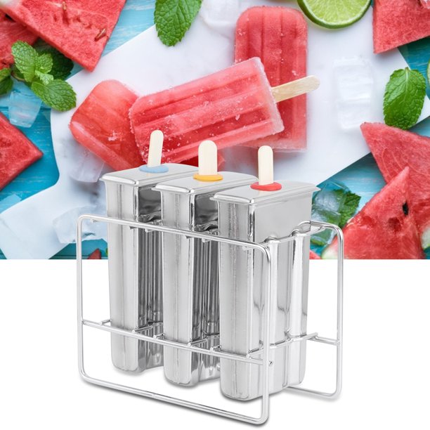 Kit de moldes para paletas de hielo de acero inoxidable, soporte para  palitos de helado de paletas de hielo + cepillo de limpieza (30 piezas  estilo 1)