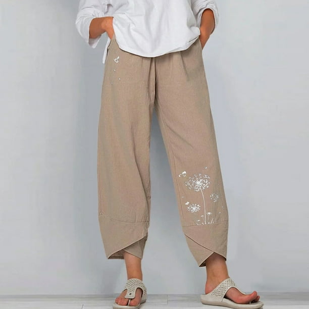Pantalones Anchos De Mujer - Moda Para Mujer Casual Cintura Alta Pantalones  Anchos Sueltos Primavera Y Otoño Pantalones De Traje Marrón Al Aire Libre  Elegante Oficina Pantalones Para Mujer Fiesta : 