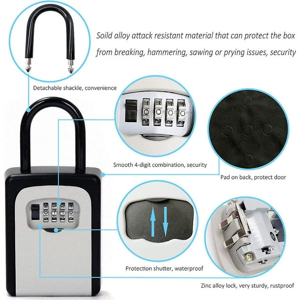 Caja de seguridad para llaves - cerradura de combinación - montaje