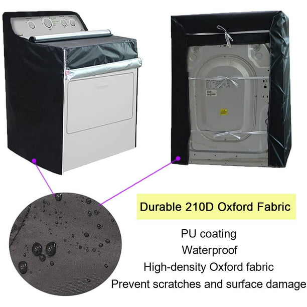  Rayyan - Funda para lavadora, envoltura de 4 lados,  impermeable, resistente a los rayos UV y al polvo, funda para lavadora/secadora  para carga superior L (22.83 pulgadas de ancho x 22.04