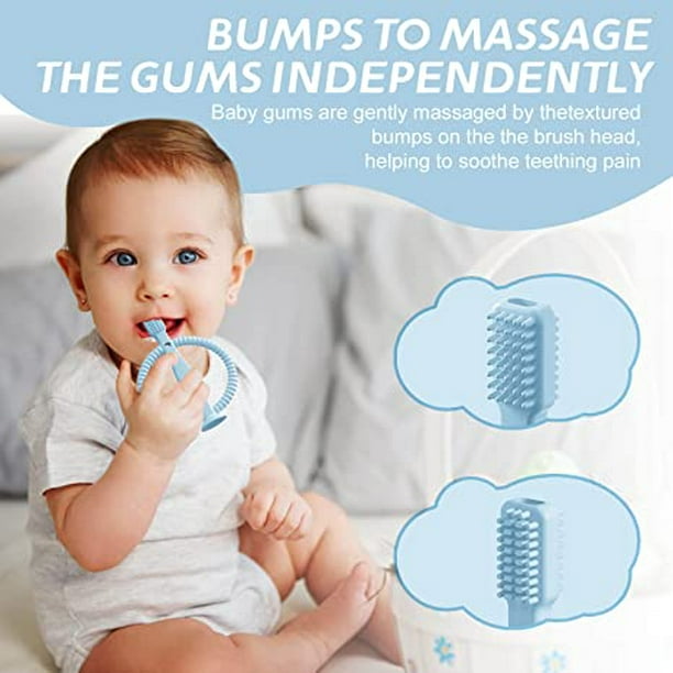 Juguetes de dentición para bebés de 0 a 6, 12 y 18 meses, paquete de 3  mordedores de silicona para alivio de la dentición del bebé, manoplas de