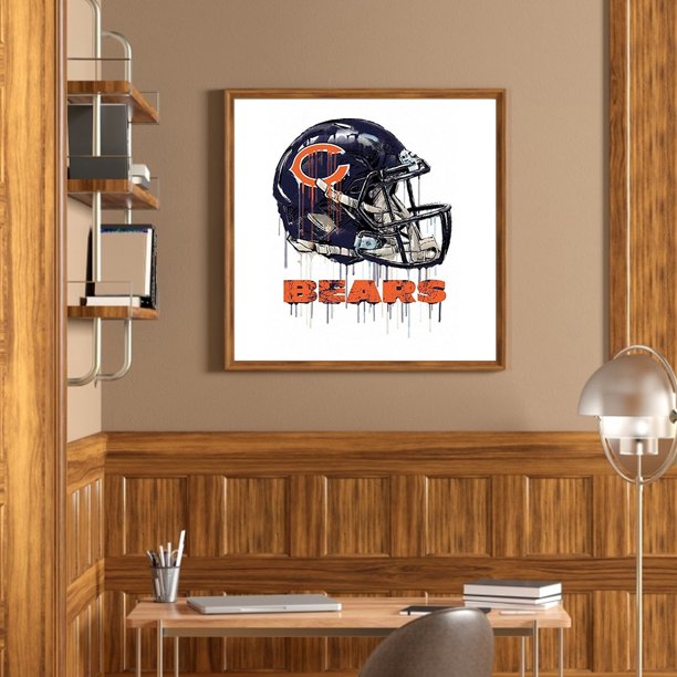 Orange Chicago Bears Helmet - 5D Diamond Painting 