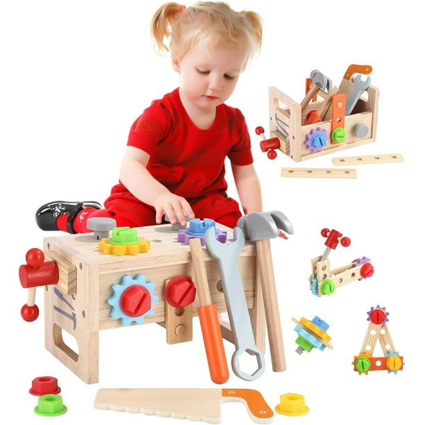 Juego de herramientas para niños de 3, 4, 5 años, caja de herramientas para  niños, juguetes para niños de 3 a 6 años, juguetes de herramientas para