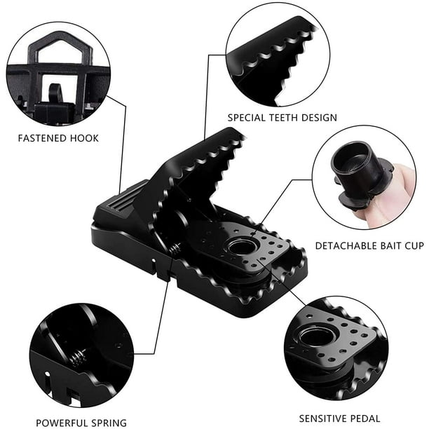 Trampa para ratas con pedal de 5 piezas, trampa para ratones, trampas para  roedores, trampas para ratas mortales y sin humanidad, paquete de 5,  potente y eficaz, reutilizable ER