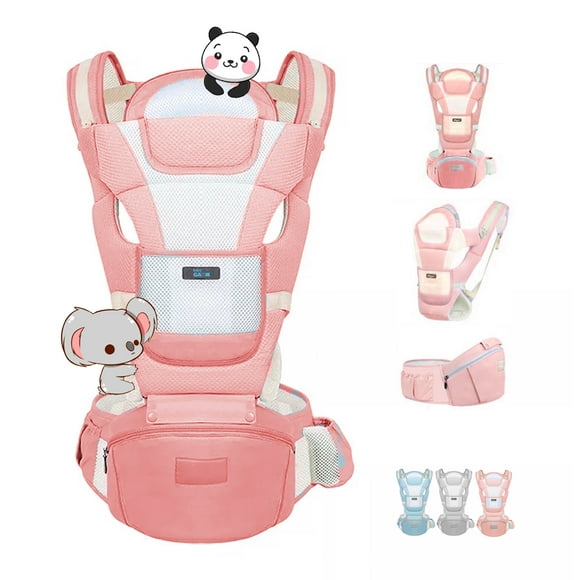 mochila porteo ergonómico cangurera bebe portabebes 4 en 1 rosa baby gaon ergonomico