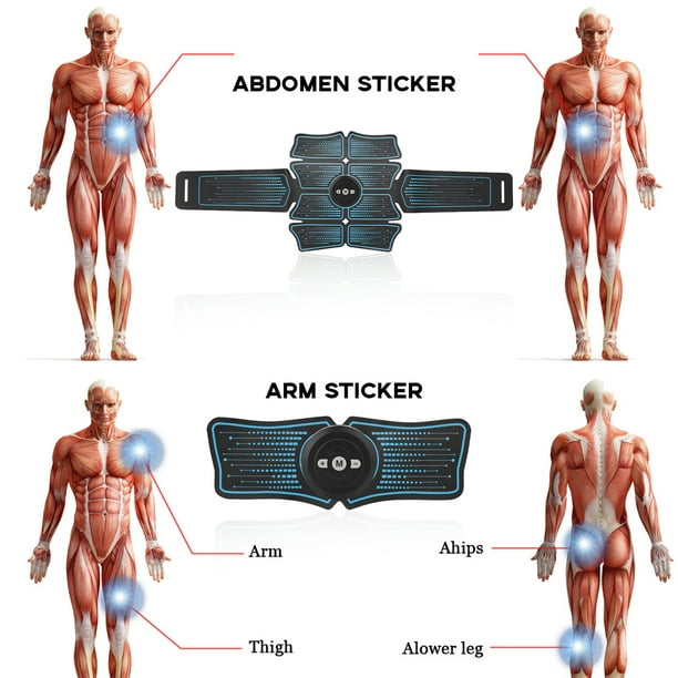 Entrenador muscular Electroestimulación muscular abdominal Accesorios  multifuncionales para ejercicios ABS yeacher Abdomen Pegatina