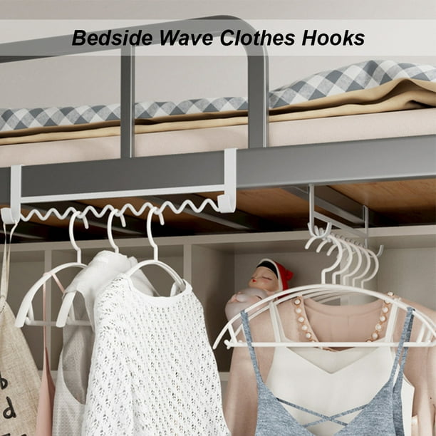 2 x Bedside2 uds soporte de ropa ondulado para cabecera, perchero  para ropa que ahorra espacio para dormitorio