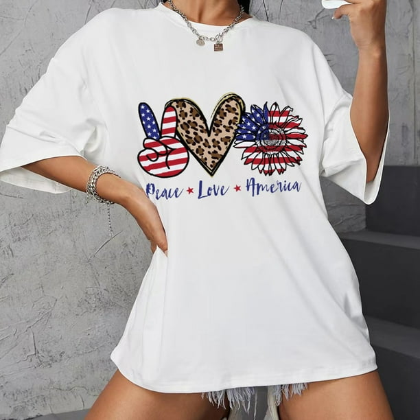Camisetas de manga larga para mujer, de gran tamaño, sueltas, con estampado  de corazón, casual, cuello redondo, blusa suave, de manga larga blanca
