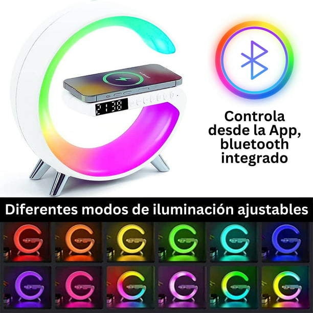 Lampara G Inteligente Luz Led Rgb Bluetooth Cargador Qi App