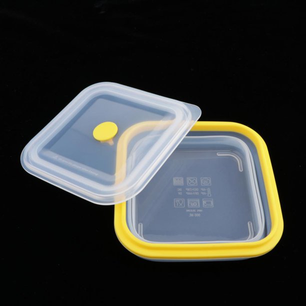 Caja de silicona para el almuerzo, contenedor de almacenamiento de  alimentos con tapa, congelador de microondas de cocina y almacenamiento de  lavavaji Verde 700ml Macarena Recipiente de silicona