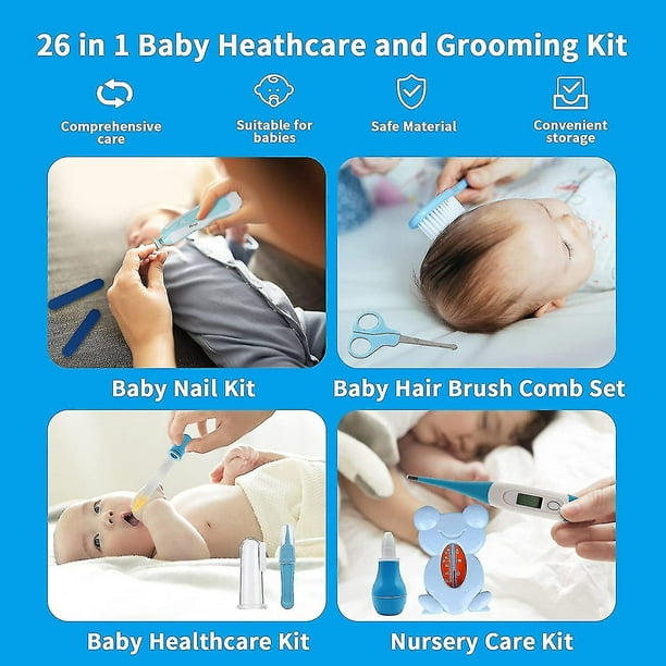 Kit de higiene para el cuidado del bebé recién nacido, juego de aseo,  cortaúñas, tijera, artículos