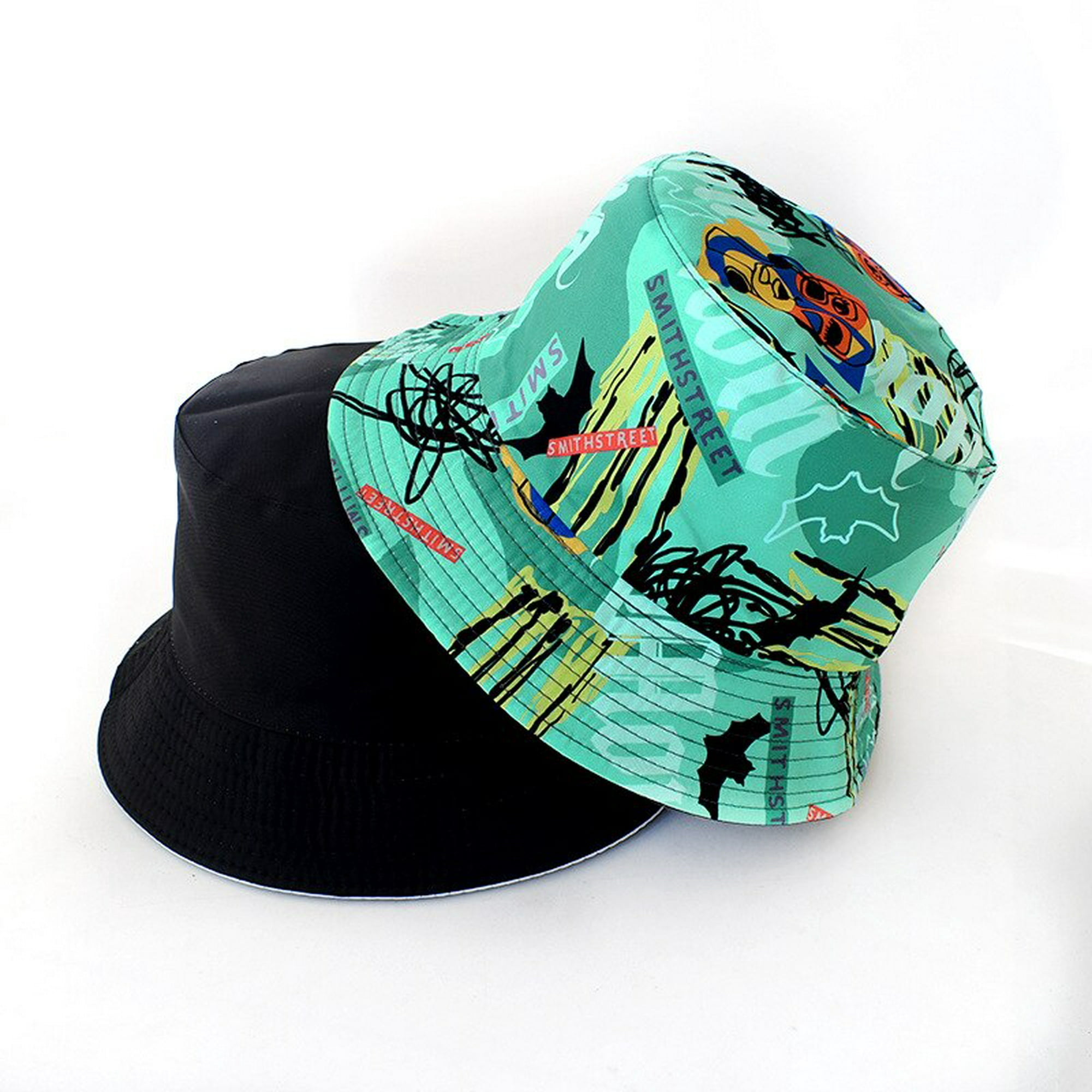 Sombrero de pescador de algodón con grafiti para hombre y mujer, gorro de  pescador de doble cara, es huangjie