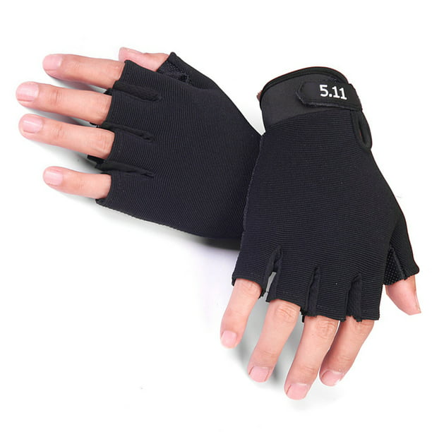 Guantes deportivos para niños guantes negros de medio dedo para