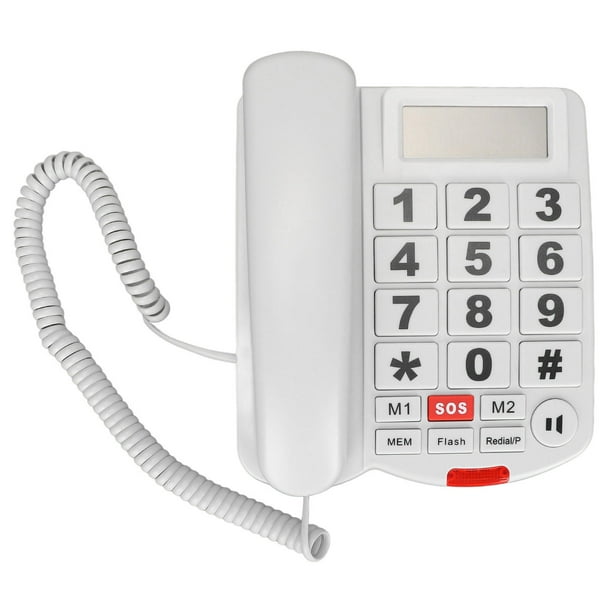 Teléfono fijo con cable, con pantalla/llamada en espera, llamada manos  libres, función de reducción de ruido silenciosa integrada, adecuado para