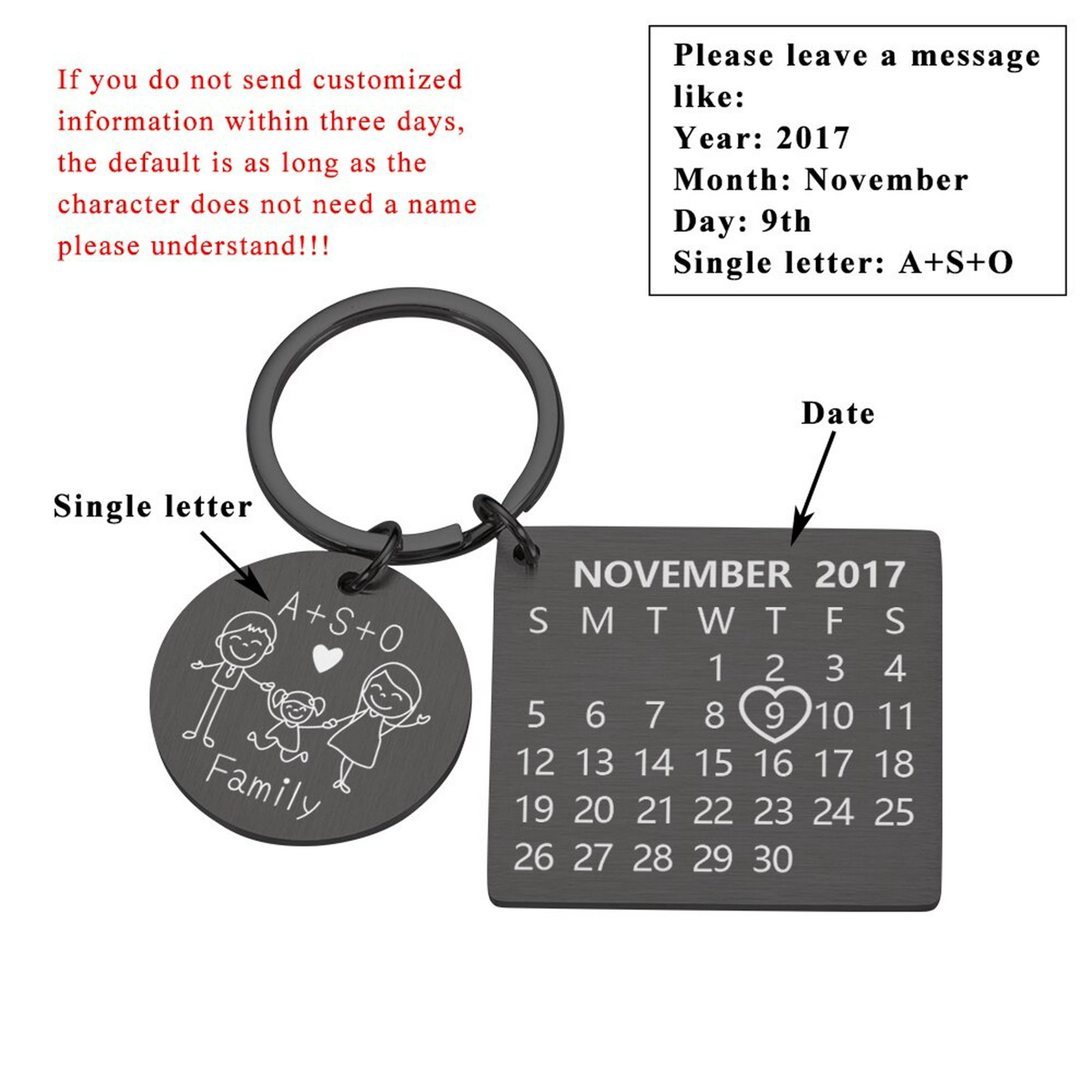 Valentín regalos llavero personalizado llavero original a novia novio llave  cadena grabada fecha para la boda
