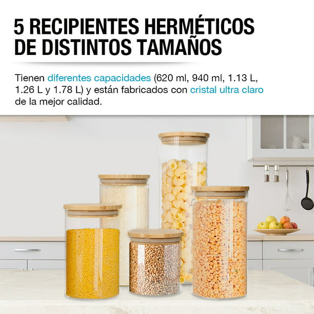 TUPPERS HERMETICOS CRISTAL SET 5