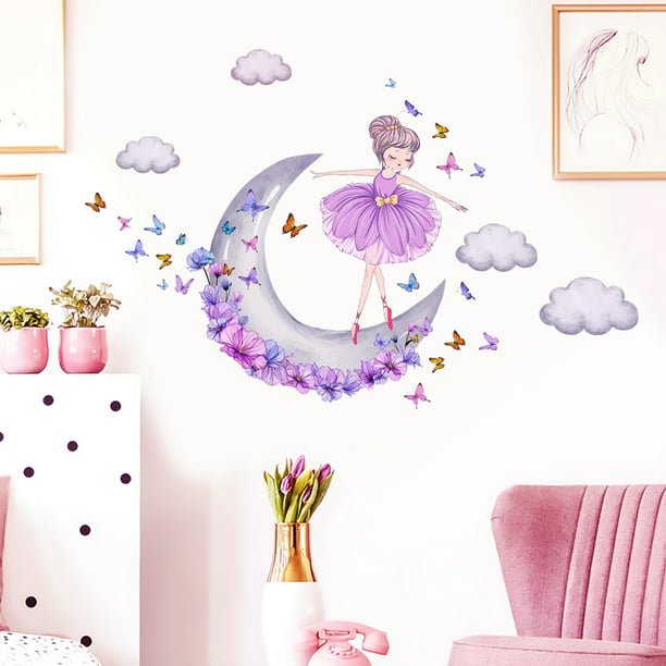  QHB - Pegatinas decorativas para pared, diseño de flores de  magnolia, papel decorativo, para el hogar, el baño, el salón, el dormitorio  de niños y niñas, la guardería, decoración de fiesta. 