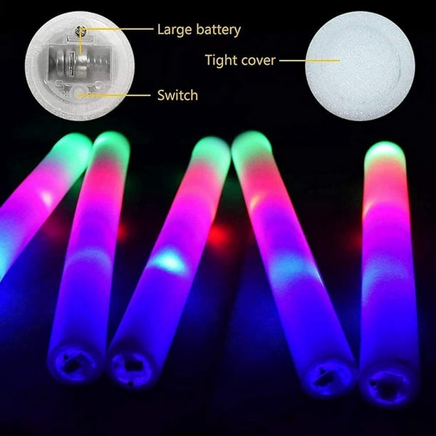 24 Uds. Palos de espuma iluminados, palos de espuma led, bastones luminosos  con 3 modos de efecto in YONGSHENG