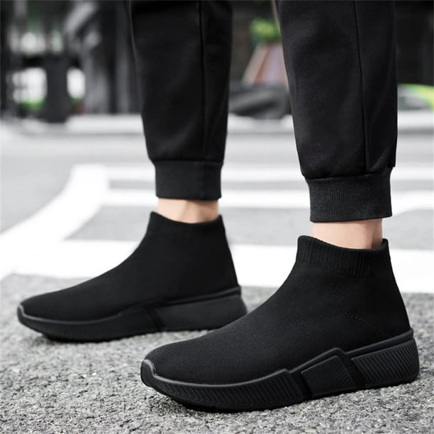 Xishao Zapatos para Caminar para Hombre Tenis Deportivas Zapatos sin  Cordones Casuales negro puro 28 Xishao ropa