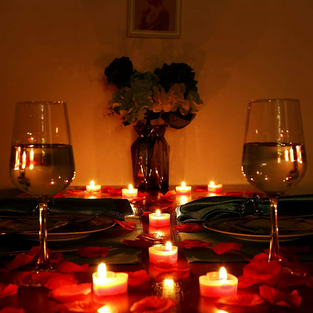 50 velas de San Valentín, amor romántico, en forma de corazón, sin humo,  dulces velas aromáticas para cena a la luz de las velas, día de San  Valentín