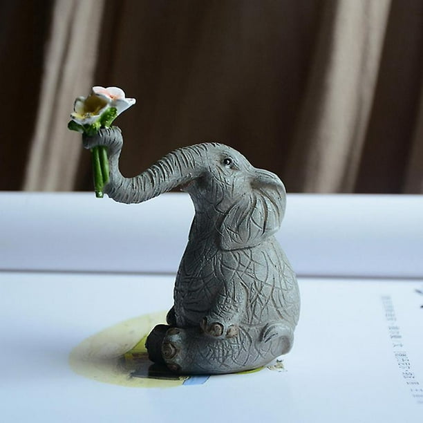 Figuras de resina de elefante, adornos de animales de jardín, decoración  del hogar, mesa, sala de estar