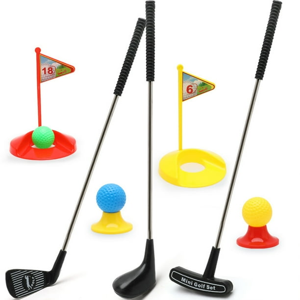 Juego de palos de Golf para niños pequeños, 6 bolas, 4 palos, 2