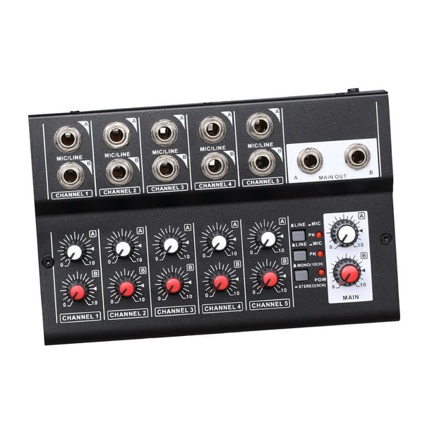  Mezclador de audio estéreo estéreo de 4 canales de audio  bluetooth de mezcla de sonido DJ Consola USB : Instrumentos Musicales
