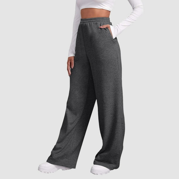 Comprar Pantalones de correr con cintura elástica Casyal Pantalones  deportivos largos para mujer Pantalones holgados de color sólido