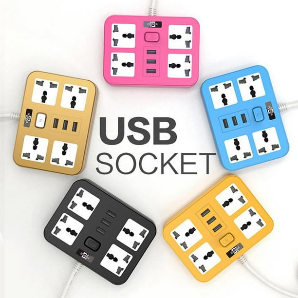 Salida de enchufe múltiple, expansores de salida, cargador de pared USB  POWSAV con 3 puertos USB: funciones completas/guía del usuario