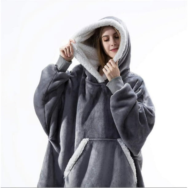 Sudadera con capucha de gran tamaño para mujer, manta con mangas cálidas,  Sudadera con capucha, manta suave y ponible gigante, ropa femenina -  AliExpress