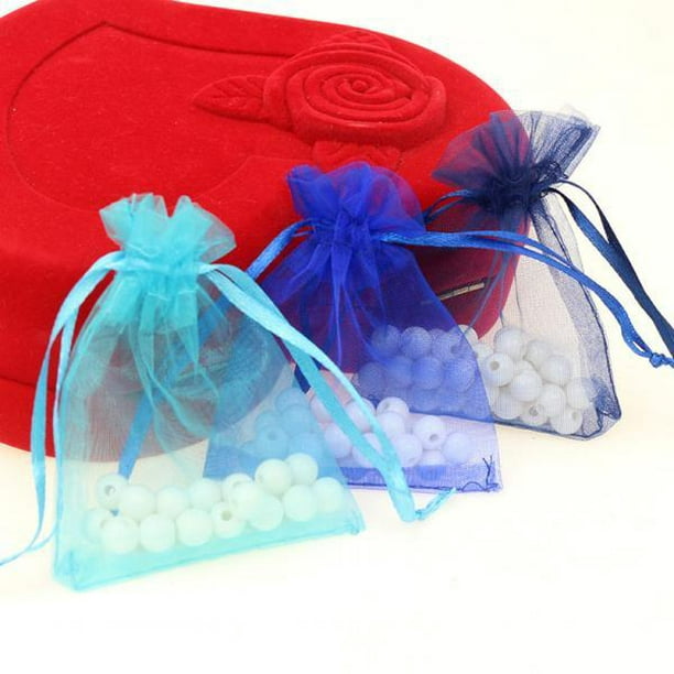  Bolsas de regalo de organza azul real, Cantidad: 30