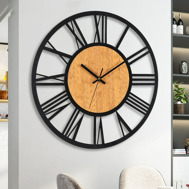 Reloj de pared romano grande Reloj de pared vintage Reloj de pared grande  tamaño Decoración de pared del arte de estar Sunnimix reloj de pared hueco