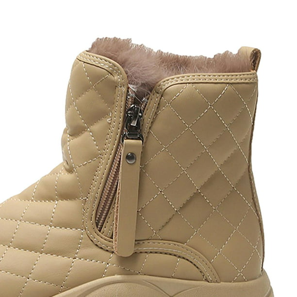 HARENCE Botas de nieve para mujer, con cómodo forro de pelaje cálido,  botines de tobillo impermeables para exteriores