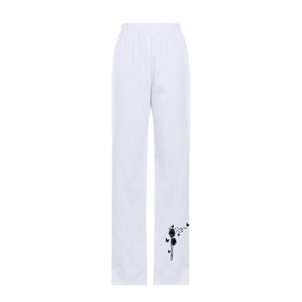 Pantalones Capri de Pierna Ancha, Pantalones Casuales de Cintura Alta para  Verano, Ropa de Mujer