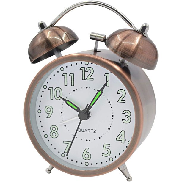 Reloj Despertador Vintage Clásico Doble Campana Con Luz