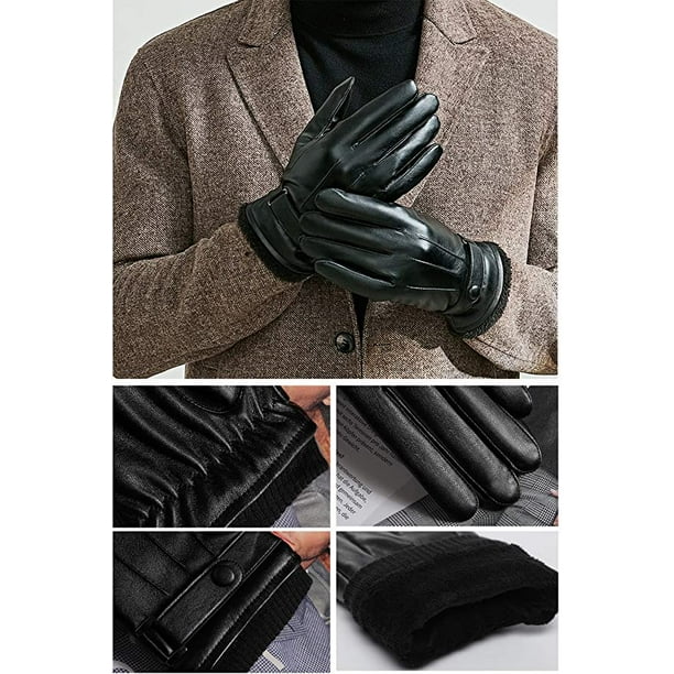  Guantes italianos de piel para hombre, para el invierno, con  pantalla táctil, guantes de conducción para hombre : Ropa, Zapatos y Joyería