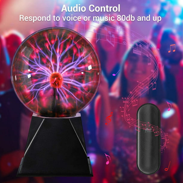 Bola de plasma esfera de luz táctil sensible al sonido regalo de Navidad  para niños (6 pulgadas)