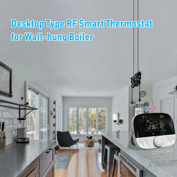 Termostato de caldera inteligente WIFI con aplicación Control de voz  Pantalla LCD colorida Termostato inteligente Termostato de habitación  programable digital Maboto Termostato