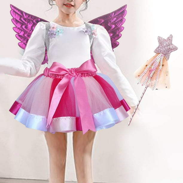 Disfraz de hada para niñas, disfraz de ángel, tutú, disfraz de mariposa  para cosplay de vacaciones Azul Yuyangstore disfraz de hada